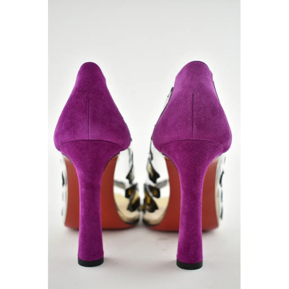 Christian Louboutin Parsefal 100 Black Gold PVC Patent Sandal Heel Pump 37.5 - Picture 11 of 12